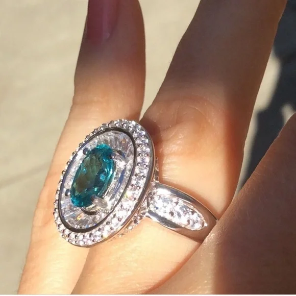 NEW 2.33ct Natural Earth Mined VVS Apatite Estate Sterling Silver Ring 6